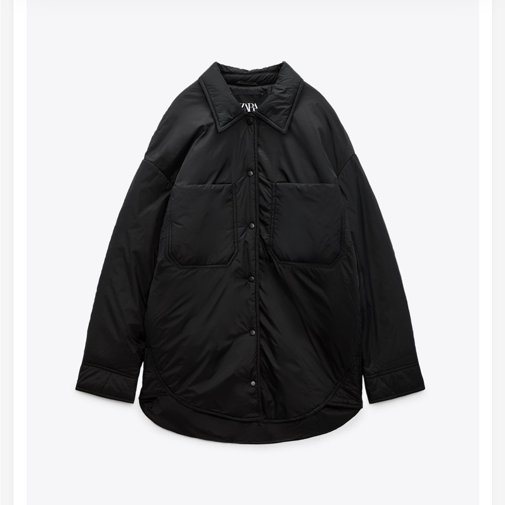 Zara Water Repellent Quilted Overshirt Shacket
